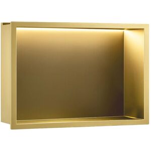Bathroom Shelf Rea Led Brush Gold 30x45 Bathroom Shelf Rea Led Brush Gold 30x45