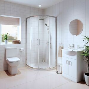 AFFINE Bathroom Suite Quadrant Shower Enclosure Vanity Unit Basin Sink Toilet WC 900mm AFFINE Bathroom Suite Quadrant Shower Enclosure Vanity Unit Basin Sink Toilet WC 900mm