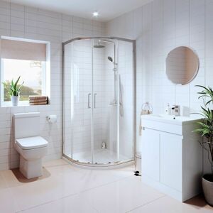 AFFINE Bathroom Suite Quadrant Shower Enclosure Vanity Unit Basin Sink Toilet wc 900mm AFFINE Bathroom Suite Quadrant Shower Enclosure Vanity Unit Basin Sink Toilet wc 900mm