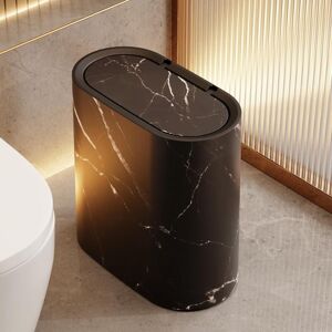 GROOFOO Bathroom Trashcans with Lids, Plastic Marble Wood Pattern Trash Can Small Garbage Bin with Lid for Bathroom Narrow Wastebasket Modern Waste Basket GROOFOO Bathroom Trashcans with Lids, Plastic Marble Wood Pattern Trash Can Small Garbage Bin with Lid for Bathroom Narrow Wastebasket Modern Waste Basket