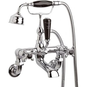 Bayswater - Crosshead Dome Wall Mounted Bath Shower Mixer Tap Black/Chrome Bayswater - Crosshead Dome Wall Mounted Bath Shower Mixer Tap Black/Chrome
