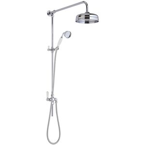 Bayswater Grand Rigid Riser Shower Kit with Fixed Head and Handset White/Chrome Bayswater Grand Rigid Riser Shower Kit with Fixed Head and Handset White/Chrome
