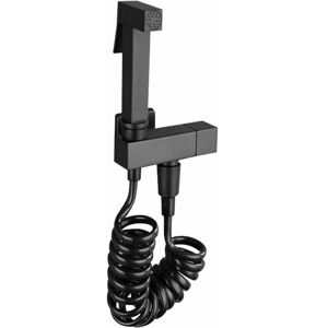 Dewdat - Bidet Hand Shower Black Multifunctional Handheld Sprayer Copper Bidet Wall Mounted Toilet Hose Valve Holder For Bathroom Bathroom Cleaning Dewdat - Bidet Hand Shower Black Multifunctional Handheld Sprayer Copper Bidet Wall Mounted Toilet Hose Valve Holder For Bathroom Bathroom Cleaning