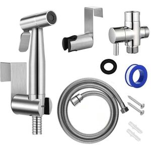 Csparkv - Bidet sprayer for toilet, dual mode shower (jet / stream), with slider and pressure control, it is made of stainless steel, with G1 / 2' Csparkv - Bidet sprayer for toilet, dual mode shower (jet / stream), with slider and pressure control, it is made of stainless steel, with G1 / 2'