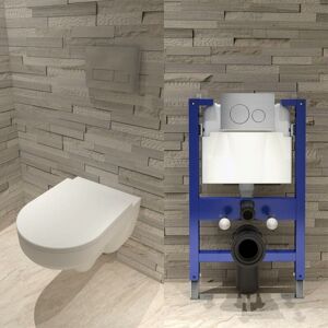 5 In 1 Rimless Wall Hung Toilet Soft Close Seat 0.82M Concealed Cistern Frame Set - Biubiubath 5 In 1 Rimless Wall Hung Toilet Soft Close Seat 0.82M Concealed Cistern Frame Set - Biubiubath