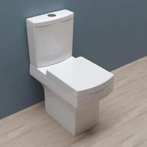 Square Close Coupled Toilet Dual Flush Cistern Soft Close Seat wc Pan Ceramic White - Biubiubath Square Close Coupled Toilet Dual Flush Cistern Soft Close Seat wc Pan Ceramic White - Biubiubath