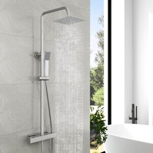Biubiubath - Biubuibath Thermostatic Mixer Shower Set Square Exposed Valve Twin Head Biubiubath - Biubuibath Thermostatic Mixer Shower Set Square Exposed Valve Twin Head