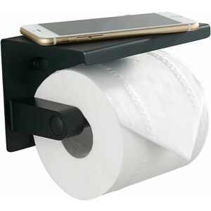 GTA Porte-papier toilette noir, porte-rouleau de papier toilette en acier inoxydable 304 avec étagère pour téléphone, support mural pour papier toilette GTA Porte-papier toilette noir, porte-rouleau de papier toilette en acier inoxydable 304 avec étagère pour téléphone, support mural pour papier toilette