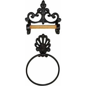 HOOPZI Black Toilet Roll Holder Towel Holder Round, Bathroom Towel Ring Toilet Roll Holder Wall Mounted, Industrial Cast Iron Toilet Paper Holder Towel HOOPZI Black Toilet Roll Holder Towel Holder Round, Bathroom Towel Ring Toilet Roll Holder Wall Mounted, Industrial Cast Iron Toilet Paper Holder Towel