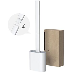 (White)Silicone Bathroom Toilet Brush and Holder, Wall Mounted, Flexible Toilet Brush, Non-Slip Handle and Leak-Proof Base (White)Silicone Bathroom Toilet Brush and Holder, Wall Mounted, Flexible Toilet Brush, Non-Slip Handle and Leak-Proof Base