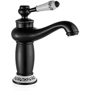 (black)With 60cm Hose,Antique Ceramic Brass Bathroom Sink Faucet Blue And White Porcelain Long Neck Vintage Kitchen Sink Mixer Tap Cold/Hot Water Tap (black)With 60cm Hose,Antique Ceramic Brass Bathroom Sink Faucet Blue And White Porcelain Long Neck Vintage Kitchen Sink Mixer Tap Cold/Hot Water Tap
