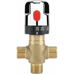 Dewdat - Brass 3 Way Thermostatic Mixing Valve for Shower System Water Temperature Pipe Basin Thermostat Control Dewdat - Brass 3 Way Thermostatic Mixing Valve for Shower System Water Temperature Pipe Basin Thermostat Control