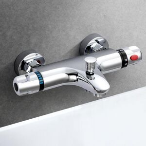 Ikodm - Brass Thermostatic Bath Mixer, Thermostatic Shower Faucet with Safety Button 38°C Ikodm - Brass Thermostatic Bath Mixer, Thermostatic Shower Faucet with Safety Button 38°C