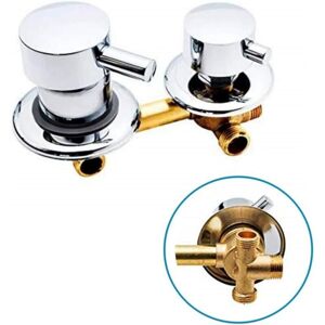 Ikodm - Brass wall-mounted shower faucet with water outlet, cold and hot water mixer, chrome-plated brass, screw or intubation Ikodm - Brass wall-mounted shower faucet with water outlet, cold and hot water mixer, chrome-plated brass, screw or intubation