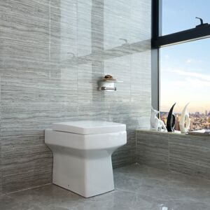 AICA SANITAIRE Btw Square Toilet Back To Wall Ceramic Pan Cloakroom Soft Close Seat Bathroom wc Modern AICA SANITAIRE Btw Square Toilet Back To Wall Ceramic Pan Cloakroom Soft Close Seat Bathroom wc Modern