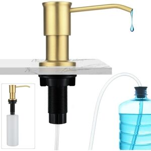 Built-in Soap Dispenser, Kitchen Sink Soap Dispenser with 500ml Bottle and 1.0m Extension Tube, Top Refill, Gold YMYNY Built-in Soap Dispenser, Kitchen Sink Soap Dispenser with 500ml Bottle and 1.0m Extension Tube, Top Refill, Gold YMYNY