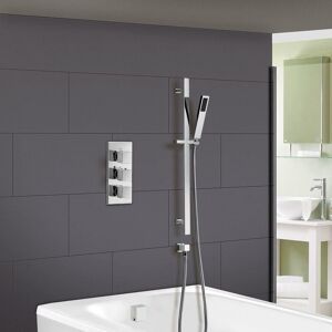 Nes Home - Cameo Concealed Thermostatic Shower Mixer Handset Slider Rail & Bath Filler Nes Home - Cameo Concealed Thermostatic Shower Mixer Handset Slider Rail & Bath Filler