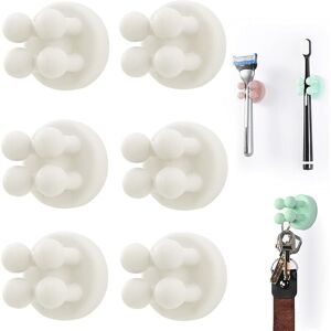 CCYKXA 6-Pack White Silicone Toothbrush Holder, Multifunctional Razor Holder, Waterproof Self-Adhesive Wall Mounted Hanging on Wall or Glass for Bathroom, CCYKXA 6-Pack White Silicone Toothbrush Holder, Multifunctional Razor Holder, Waterproof Self-Adhesive Wall Mounted Hanging on Wall or Glass for Bathroom,