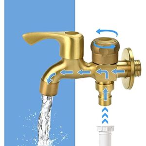 Ccykxa - Double Tap 1/2' Brass Garden Tap Outdoor Garden Anti-Frost Faucet Double Outlet Faucet Washing Machine Tap Double Ball Flow Tap For Garden, Ccykxa - Double Tap 1/2' Brass Garden Tap Outdoor Garden Anti-Frost Faucet Double Outlet Faucet Washing Machine Tap Double Ball Flow Tap For Garden,