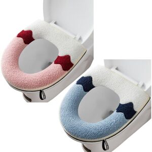 CCYKXA Set of 2 thicker, softer toilet seat covers with handle - Washable - Compatible with all oval toilet seats (blue + pink) CCYKXA Set of 2 thicker, softer toilet seat covers with handle - Washable - Compatible with all oval toilet seats (blue + pink)