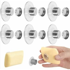 CCYKXA Set of 6 Magnetic Soap Holders with Suction Cups, Wall-Mounted Shower Soap Holders without Drilling, Strong Soap Magnets, Magic Magnetic CCYKXA Set of 6 Magnetic Soap Holders with Suction Cups, Wall-Mounted Shower Soap Holders without Drilling, Strong Soap Magnets, Magic Magnetic