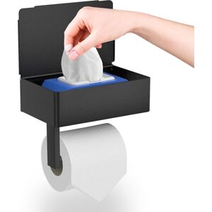 Ccykxa - Toilet Paper Holder, guiguzi Wall Mounted Toilet Paper Holder No Drilling with Shelves and Wet Wipes Box, Black Self Adhesive Toilet Paper Ccykxa - Toilet Paper Holder, guiguzi Wall Mounted Toilet Paper Holder No Drilling with Shelves and Wet Wipes Box, Black Self Adhesive Toilet Paper