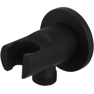 Ccykxa - Wall Mounted Shower Head Connector with Bracket - Matte Black - Brass Hose Connector with Wall Mount for Shower Head g 1/2' Ccykxa - Wall Mounted Shower Head Connector with Bracket - Matte Black - Brass Hose Connector with Wall Mount for Shower Head g 1/2'