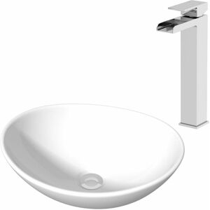 Affine - Ceramic Bathroom Vanity Wash Basin Sink Countertop Single Lever Mixer Tap Bundle Affine - Ceramic Bathroom Vanity Wash Basin Sink Countertop Single Lever Mixer Tap Bundle