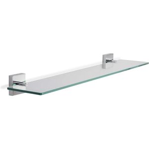 Croydex - Flexi-Fix Glass Bathroom Shelf, Chrome, 62cm Length - Chester Croydex - Flexi-Fix Glass Bathroom Shelf, Chrome, 62cm Length - Chester