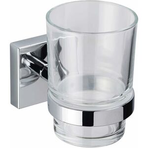 Croydex - Flexi-Fix Glass Bathroom Tumbler and Holder, Chrome - Chester Croydex - Flexi-Fix Glass Bathroom Tumbler and Holder, Chrome - Chester