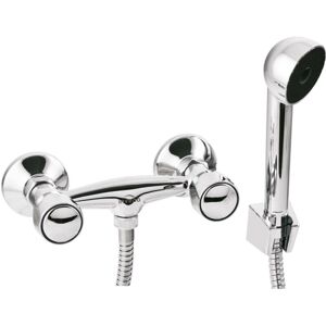 Invena Chrome Brass Wall-Mounted Shower Mixer - Shower Handle Invena Chrome Brass Wall-Mounted Shower Mixer - Shower Handle