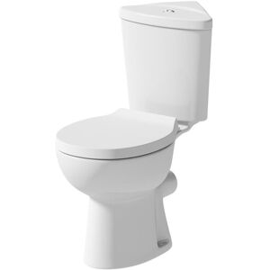 AFFINE Corner Close Coupled Bathroom Toilet White Ceramic wc 365mm Oval Pan with Soft Close Seat AFFINE Corner Close Coupled Bathroom Toilet White Ceramic wc 365mm Oval Pan with Soft Close Seat
