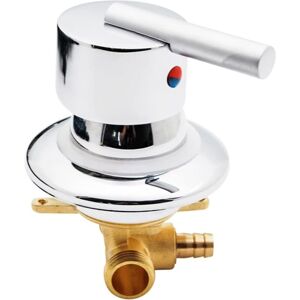 Tonchean - Cold and Hot Water Mixer One Way Outlet Thread/Intubation Brass Electroplating Shower Faucet Diverter for Shower Room Large Hole, Ceramic Tonchean - Cold and Hot Water Mixer One Way Outlet Thread/Intubation Brass Electroplating Shower Faucet Diverter for Shower Room Large Hole, Ceramic