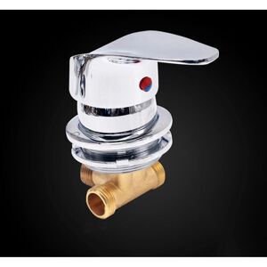 Tonchean - Cold and Hot Water Mixer One Way Outlet Thread/Intubation Brass Electroplating Shower Faucet Diverter for Shower Room Large Hole, Ceramic Tonchean - Cold and Hot Water Mixer One Way Outlet Thread/Intubation Brass Electroplating Shower Faucet Diverter for Shower Room Large Hole, Ceramic
