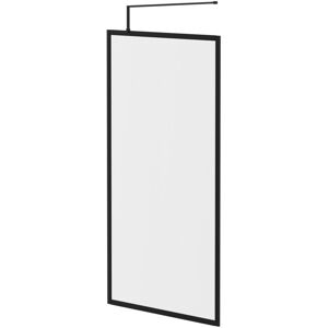 8mm Clear Glass Matt Black 1850mm x 1000mm Fully Framed Walk In Shower Screen including Wall Channel and Support Bar - Colore 8mm Clear Glass Matt Black 1850mm x 1000mm Fully Framed Walk In Shower Screen including Wall Channel and Support Bar - Colore