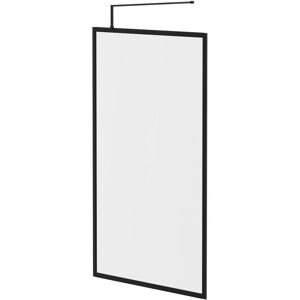 8mm Clear Glass Matt Black 1850mm x 1100mm Fully Framed Walk In Shower Screen including Wall Channel and Support Bar - Colore 8mm Clear Glass Matt Black 1850mm x 1100mm Fully Framed Walk In Shower Screen including Wall Channel and Support Bar - Colore