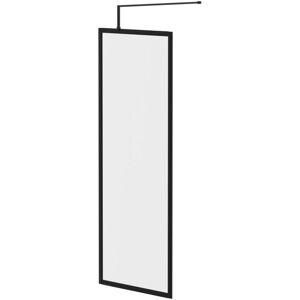 8mm Clear Glass Matt Black 1850mm x 700mm Fully Framed Walk In Shower Screen including Wall Channel and Support Bar - Colore 8mm Clear Glass Matt Black 1850mm x 700mm Fully Framed Walk In Shower Screen including Wall Channel and Support Bar - Colore