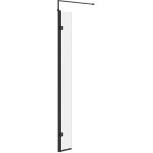 Colore - 8mm Clear Glass Matt Black 1850mm x 300mm Walk In Hinged Return Shower Screen Colore - 8mm Clear Glass Matt Black 1850mm x 300mm Walk In Hinged Return Shower Screen