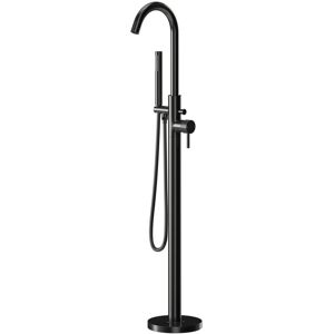 Colore - Round Gunmetal Grey Freestanding Bath Shower Mixer with Fully Knurled Tap Heads Colore - Round Gunmetal Grey Freestanding Bath Shower Mixer with Fully Knurled Tap Heads