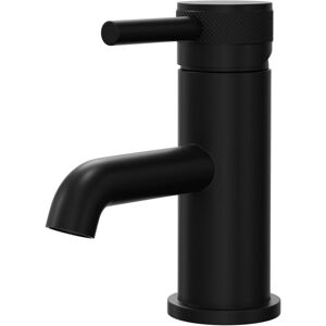 Colore - Round Matt Black Mono Basin Mixer with Half Knurled Tap Head Colore - Round Matt Black Mono Basin Mixer with Half Knurled Tap Head