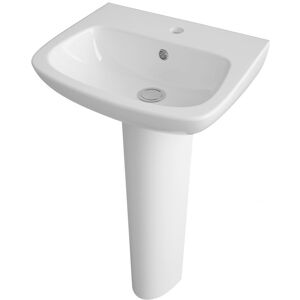 BALTERLEY 1 Tap Hole Ceramic Basin & Full Pedestal - 450mm BALTERLEY 1 Tap Hole Ceramic Basin & Full Pedestal - 450mm
