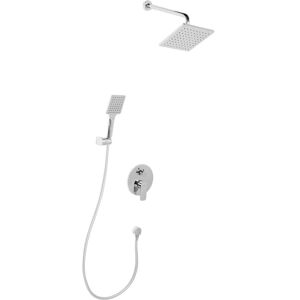Beliani - Concealed Shower Set Brass 3 Spray Modes with Rain Function Wall Hanging Silver Guaratuba Beliani - Concealed Shower Set Brass 3 Spray Modes with Rain Function Wall Hanging Silver Guaratuba