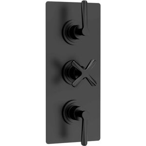Connect Triple Concealed Crosshead Thermostatic Shower Valve (2 Outlets) - Matt Black - Balterley Connect Triple Concealed Crosshead Thermostatic Shower Valve (2 Outlets) - Matt Black - Balterley
