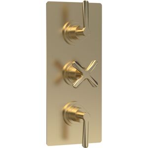 Balterley - Connect Triple Concealed Crosshead Thermostatic Shower Valve with Diverter (3 Outlets) - Brushed Brass Balterley - Connect Triple Concealed Crosshead Thermostatic Shower Valve with Diverter (3 Outlets) - Brushed Brass