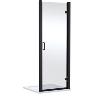 Balterley - Contemporary 8mm Glass Reversible Hinged Shower Door, 900mm, Matt Black Balterley - Contemporary 8mm Glass Reversible Hinged Shower Door, 900mm, Matt Black