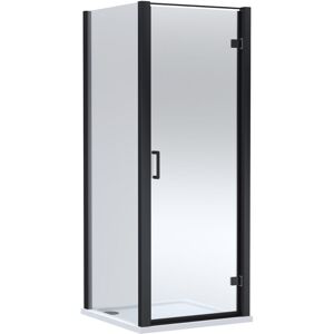 Balterley - Contemporary Bathroom Hinged Shower Door, Side Panel and Slip Resistant Shower Tray - 800 x 800mm, Matt Black/White Balterley - Contemporary Bathroom Hinged Shower Door, Side Panel and Slip Resistant Shower Tray - 800 x 800mm, Matt Black/White