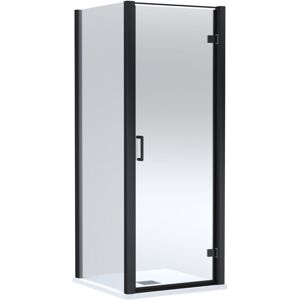 Balterley Hinged Shower Door with 6mm Glass, Side Panel & Slimline 900x900mm Shower Tray, Matt Black/White Balterley Hinged Shower Door with 6mm Glass, Side Panel & Slimline 900x900mm Shower Tray, Matt Black/White