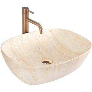 REA - countertop washbasin freja travertine oval beige matt REA - countertop washbasin freja travertine oval beige matt