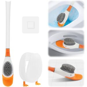 IKODM Creative Silicone Toilet Brush, Duck Shape Toilet Scrubber with Holder, Flexible and Flat Silicone Toilet Brush, Toilet Brush and Holder Set for Home IKODM Creative Silicone Toilet Brush, Duck Shape Toilet Scrubber with Holder, Flexible and Flat Silicone Toilet Brush, Toilet Brush and Holder Set for Home