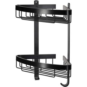 Croydex - Large Two Tier Corner Shower Caddy Bathroom Corner Basket Matte Black Croydex - Large Two Tier Corner Shower Caddy Bathroom Corner Basket Matte Black